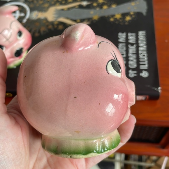 VINTAGE PINK PIG PIGGY HEADS FIGURAL S&P SHAKERS - Picture 7 of 11